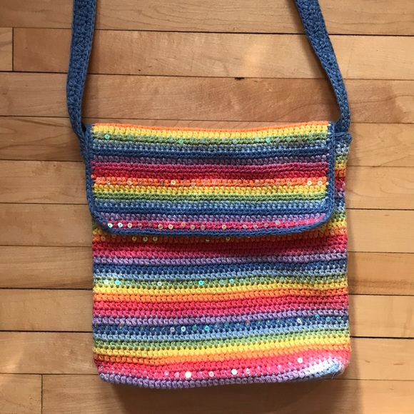 Candie's Handbags - Candies Rainbow Sequin 🌈 Crochet Crossbody Purse